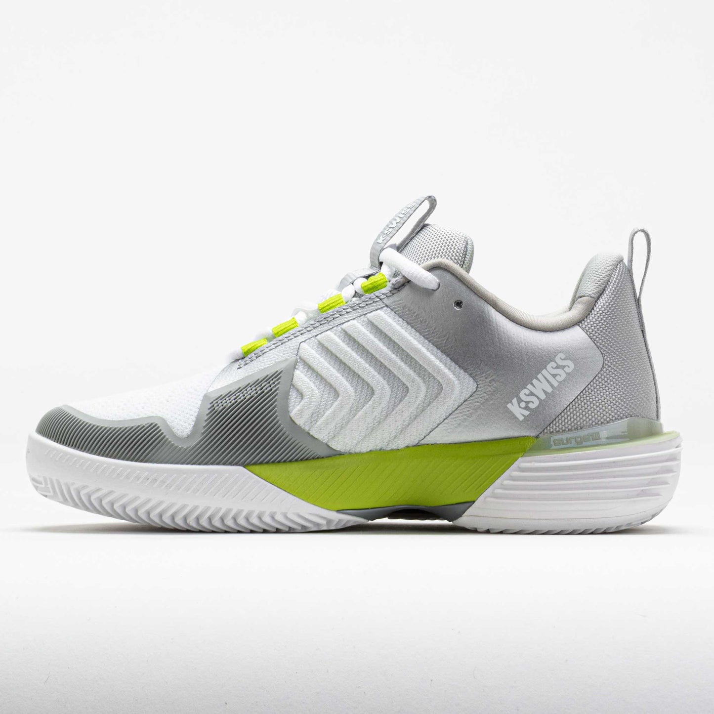 K-Swiss Ultrashot 3 Clay Women's White/Gray Violet/Lime Green
