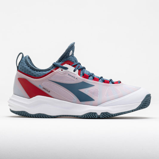 Diadora Speed Blushield Fly 4+ Clay Men's  White/Oceanview/Salsa