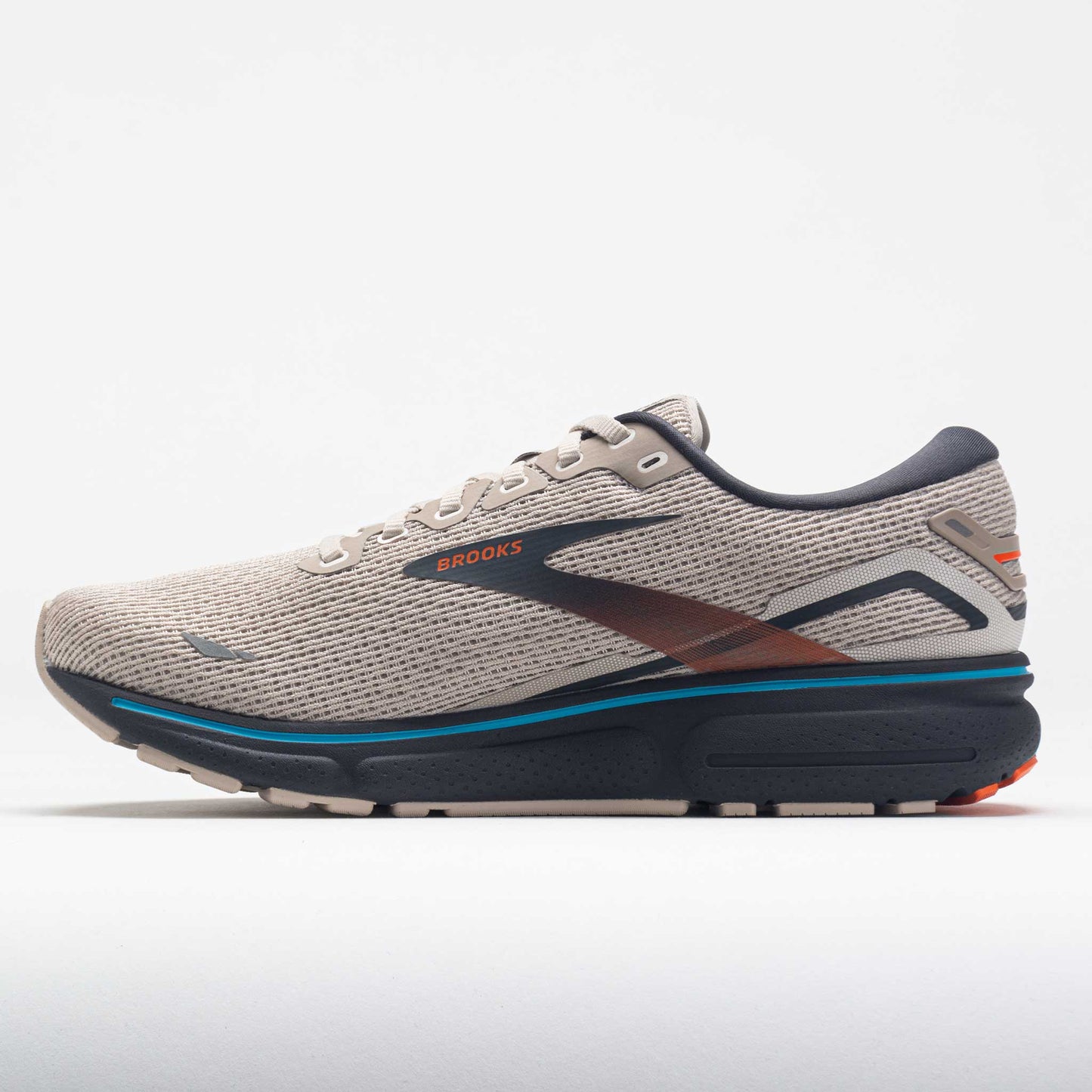 Brooks Ghost 15 Men's  White Sand/Red Orange/Blue