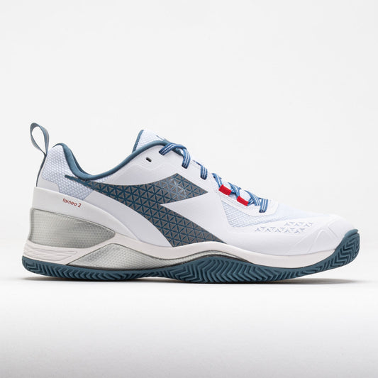 Diadora Blushield Torneo 2 Clay Men's  White/Oceanview/Salsa