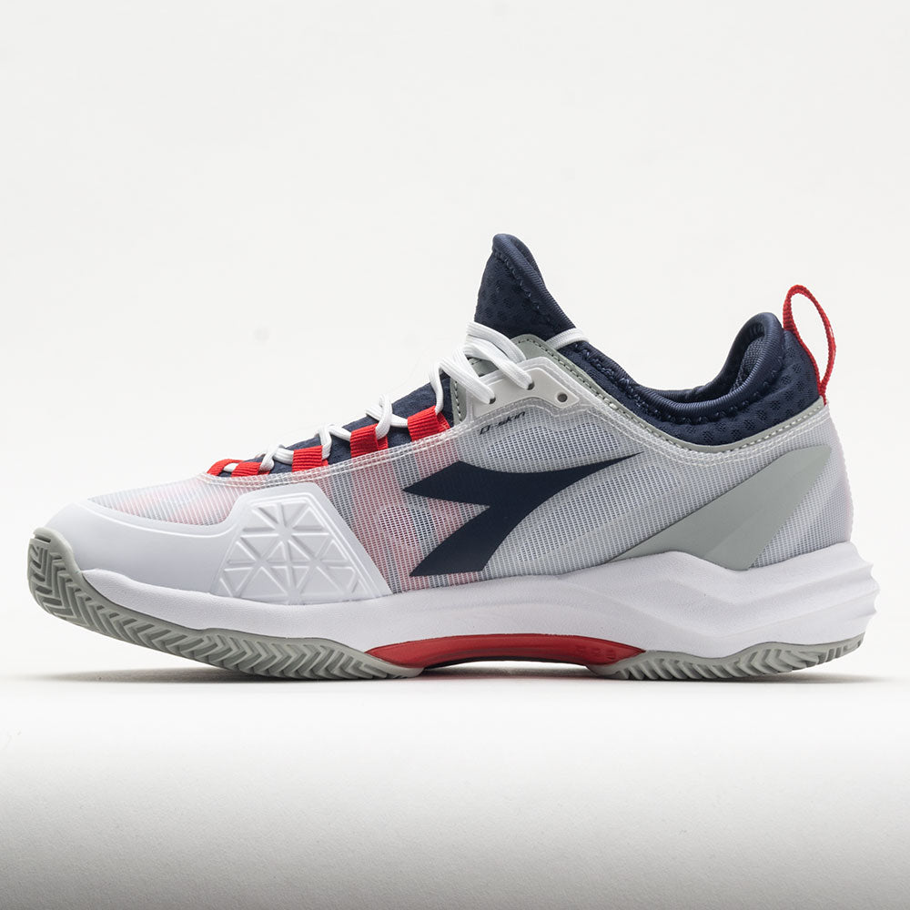 Diadora Speed Blushield Fly 4+ Clay Men's  White/Blue Corsair/Fiery Red